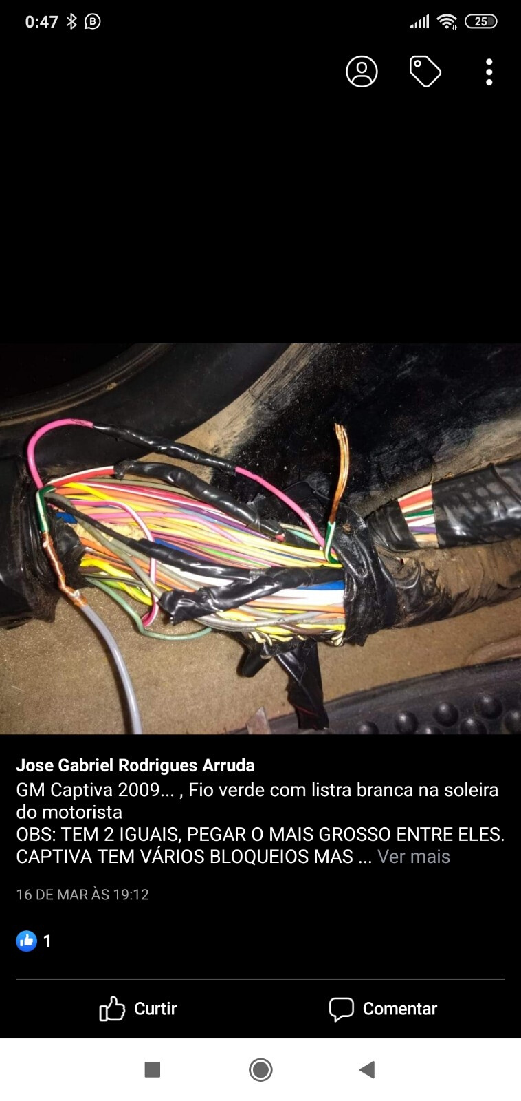 Chevrolet Captiva - Fio de bloqueio Verde com listra branca