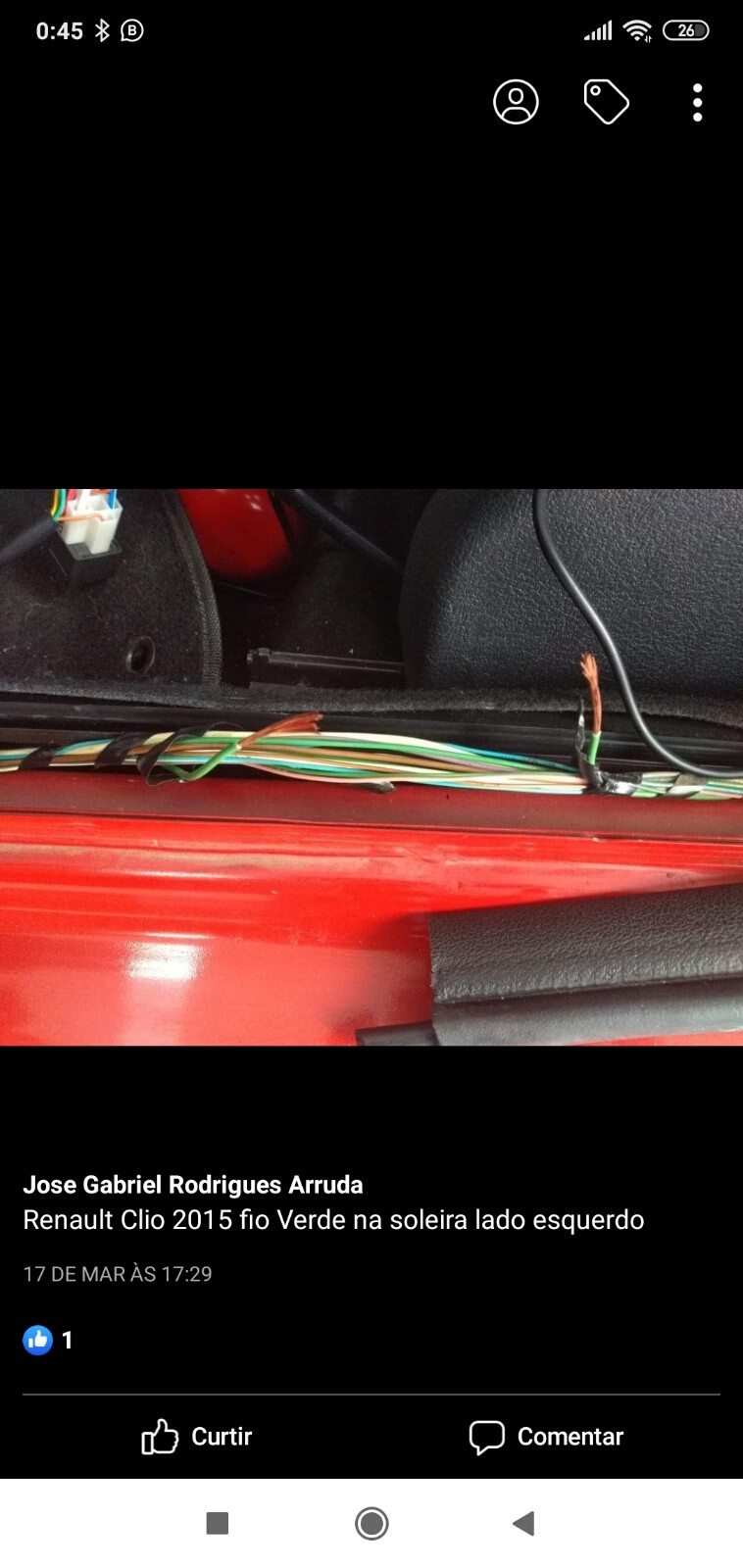 Renault Clio - Fio de bloqueio Verde