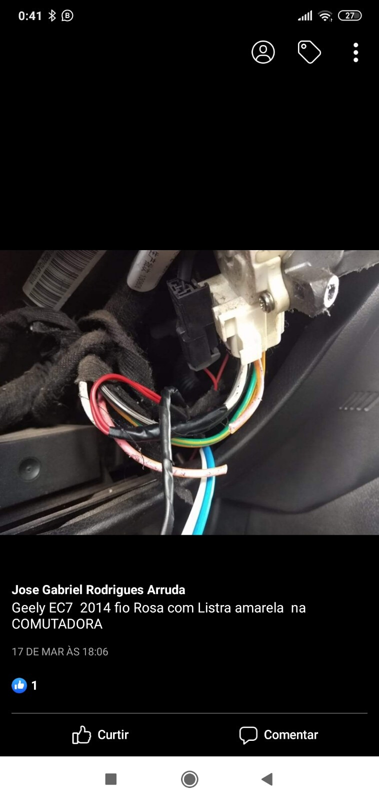 Geely EC7 - Fio de bloqueio Rosa com listra amarela