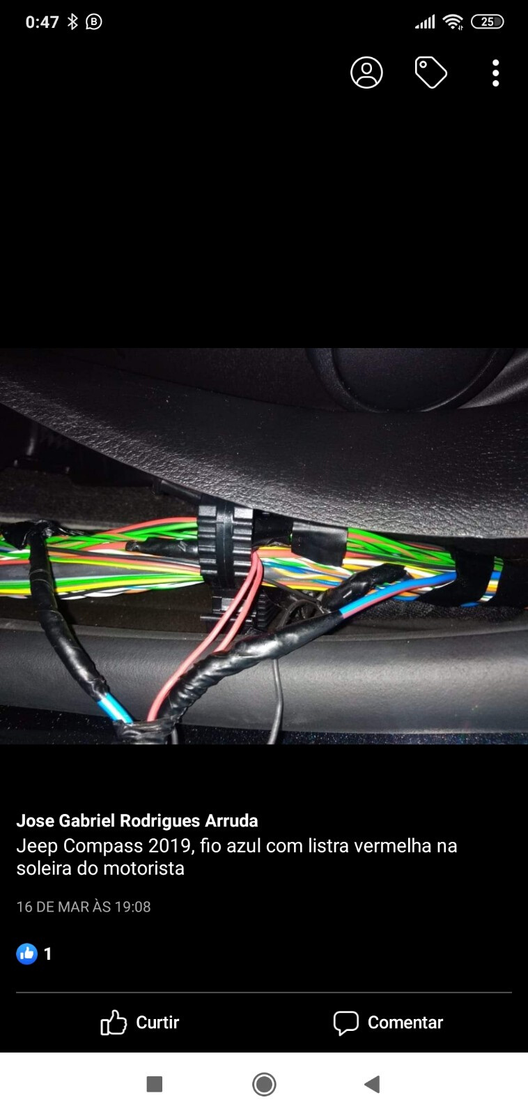 Jeep Compass - Fio de bloqueio Azul com listra vermelha