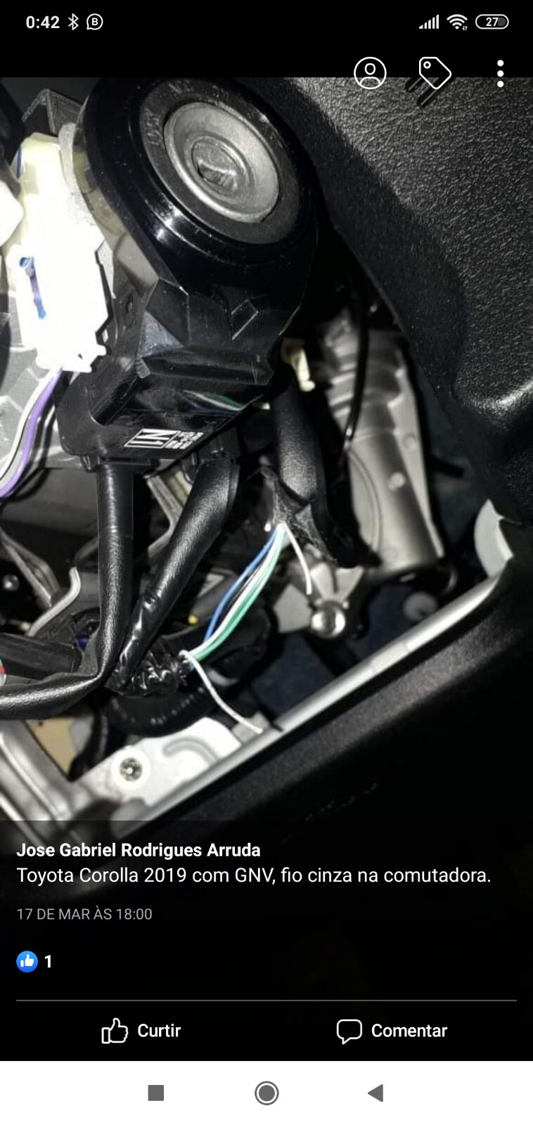 Toyota Corolla (com GNV) - Fio de bloqueio Cinza