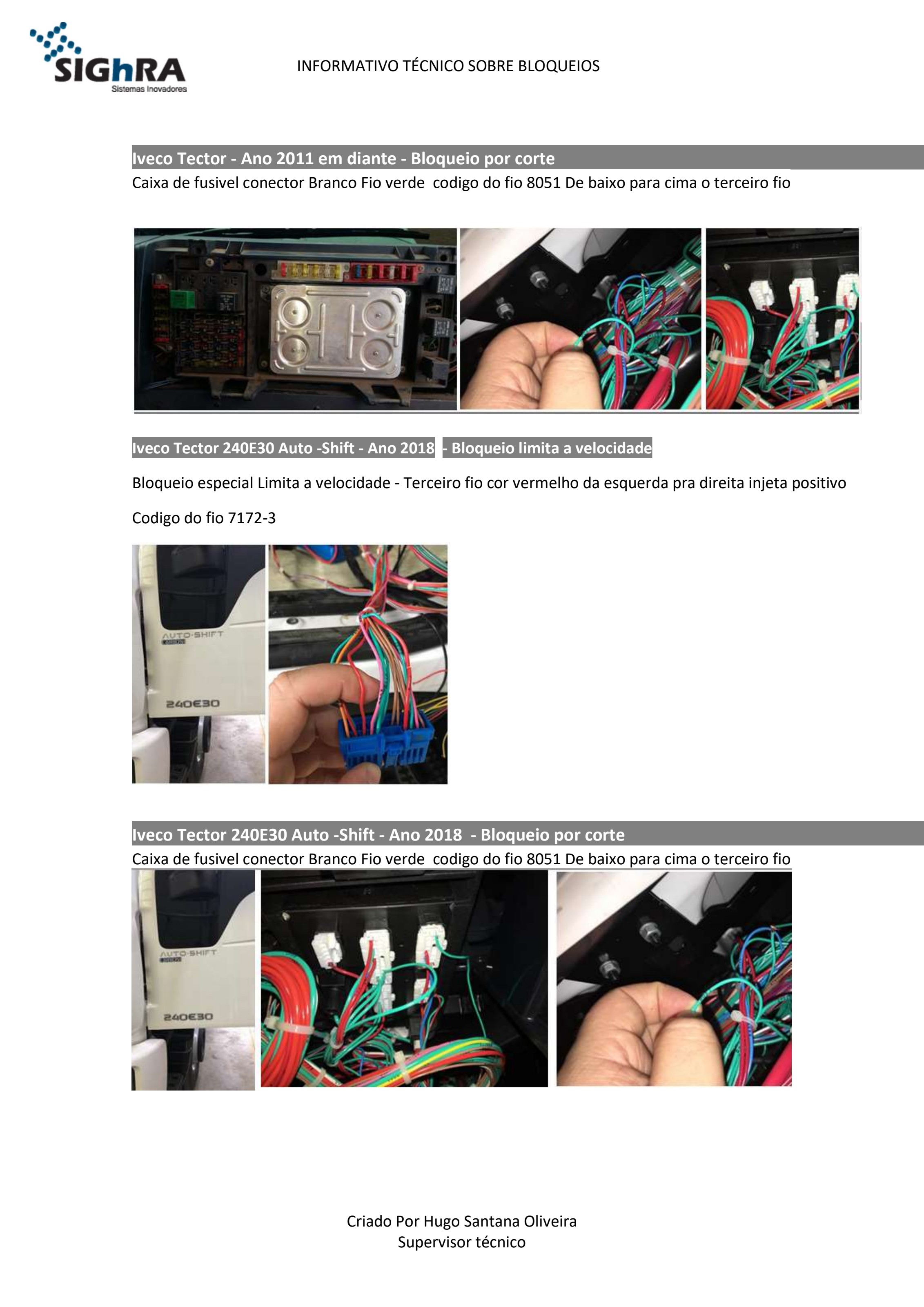 Iveco Tector - Fio de bloqueio Verde — código 8051